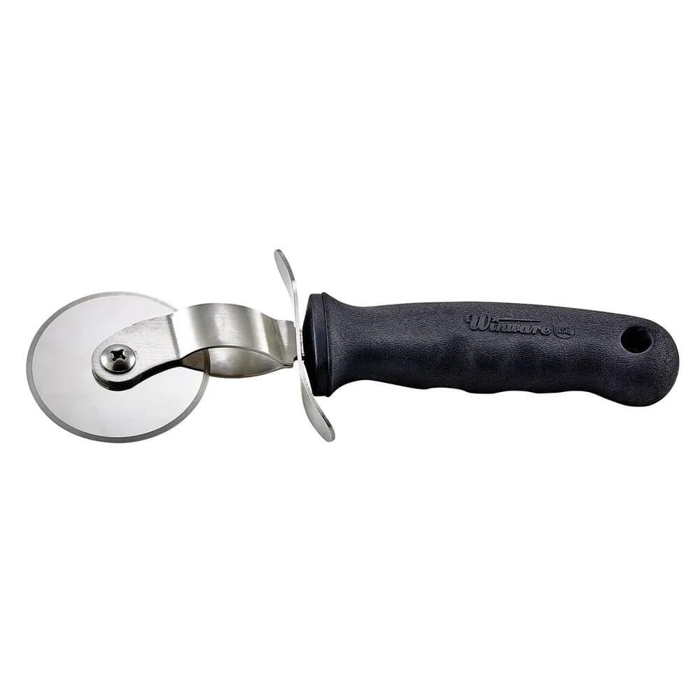 Winco VP-315 2 1/2" Pizza Cutter w/ Black Plastic Handle, Stainless Steel