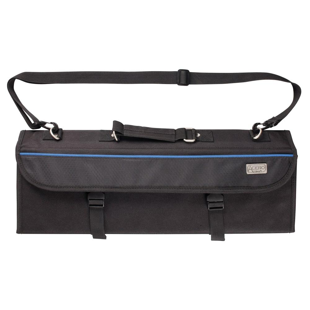 Winco KBG-11 Knife Bag w/ (11) Pockets & Shoulder Strap - Polyester, Black