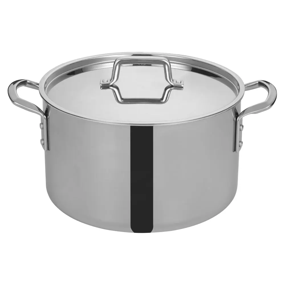 Winco TGSP-16 16 qt Stainless Steel Stock Pot w/ Cover - Induction Ready