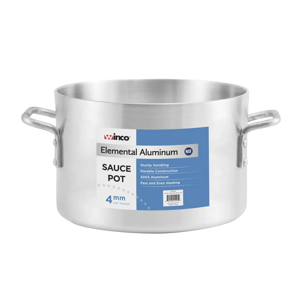 Winco ASSP-14 14 qt Aluminum Sauce Pot