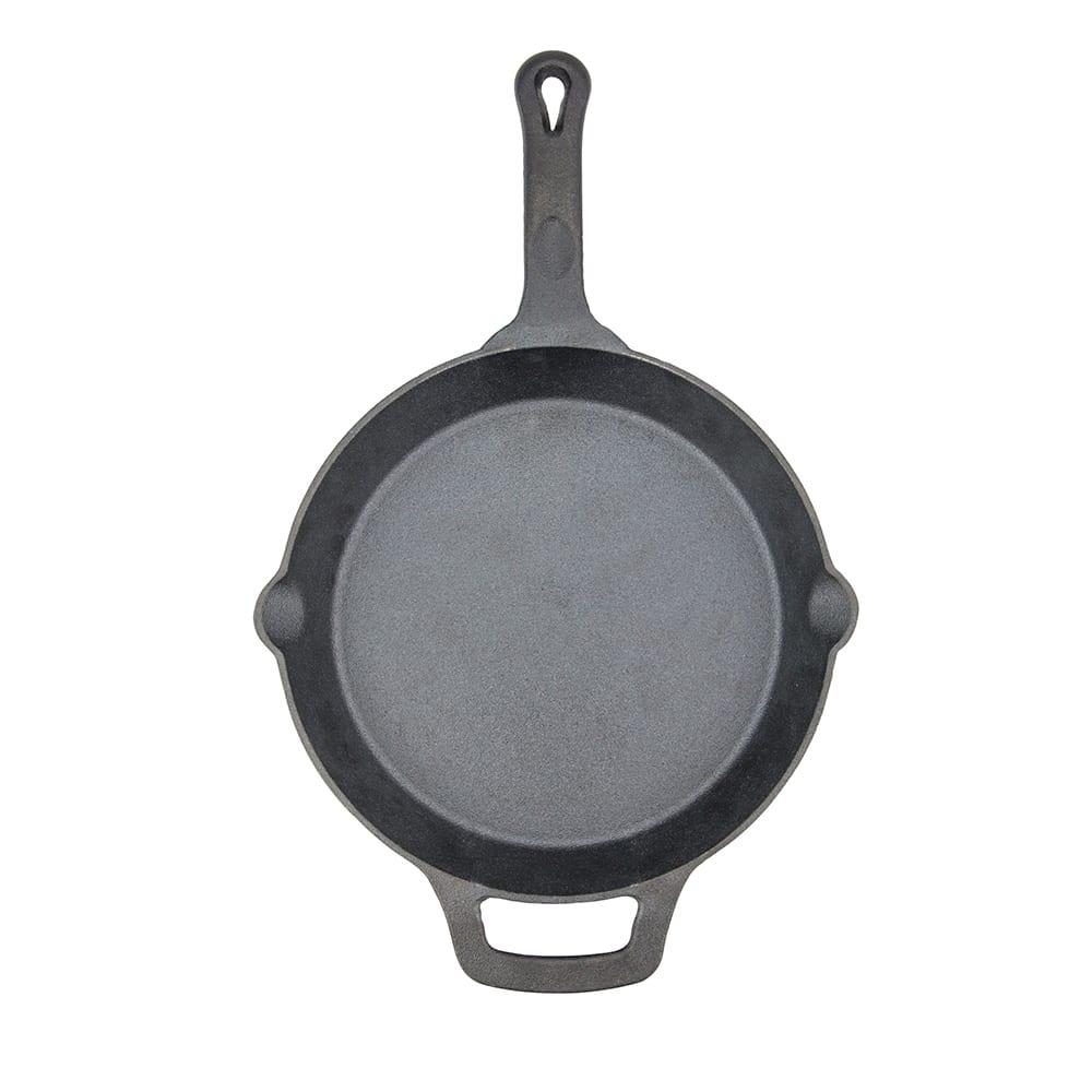 Winco CAST-12 12" Round Pre Seasoned Cast Iron Skillet w/ Handle