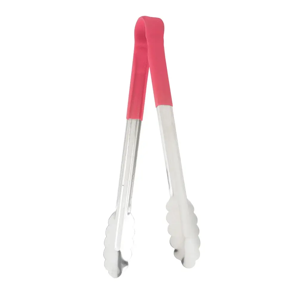 Winco UT-16HP-R 16" Stainless Utility Tongs, Red