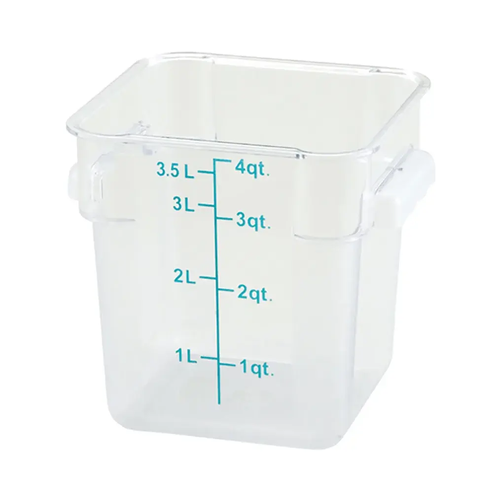 Winco PTSC-4 4 qt Square Food Storage Container - Translucent