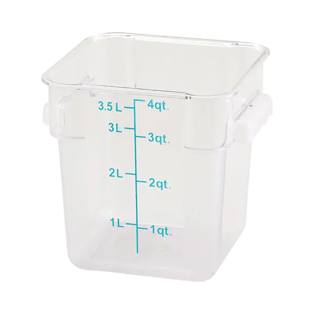 Winco PCSC-4C 4 qt Square Food Storage Container, Polycarbonate, Clear