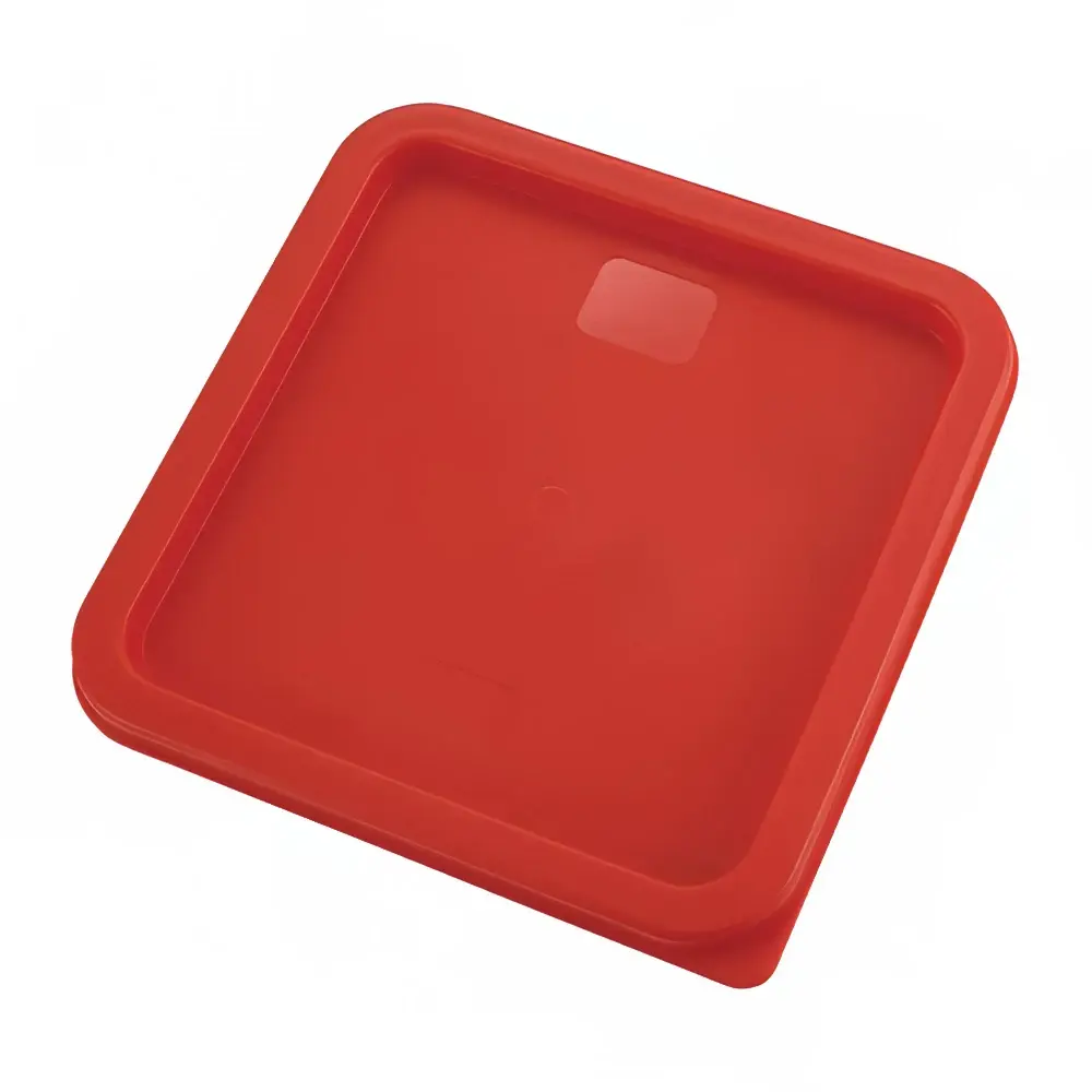 Winco PECC68 Square Cover for 6 & 8 qt Storage Containers, Polyethylene, Red