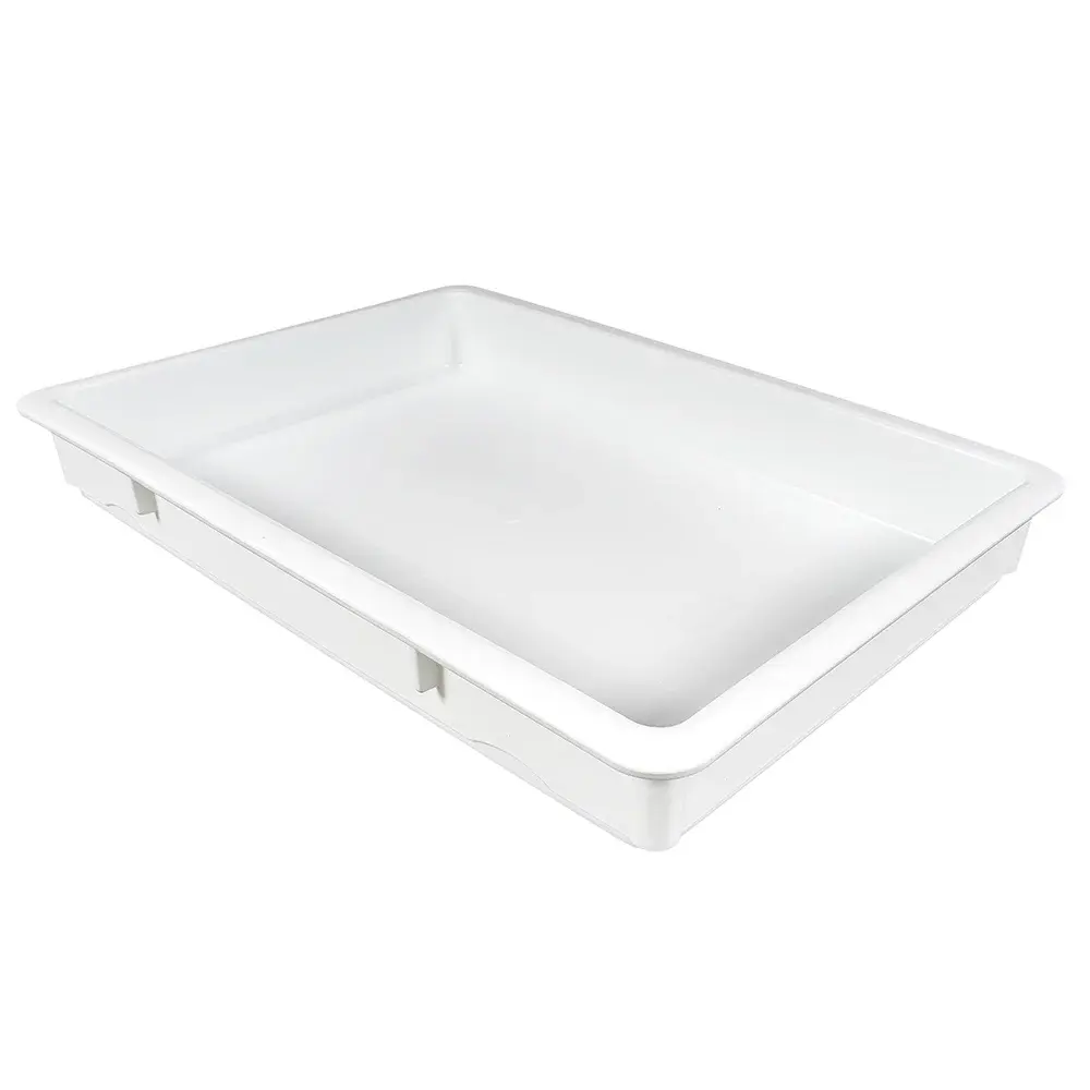 Winco PL-3N Rectangular Dough Box - 25 5/8"L x 18"W x 3 1/4"H, Plastic, White