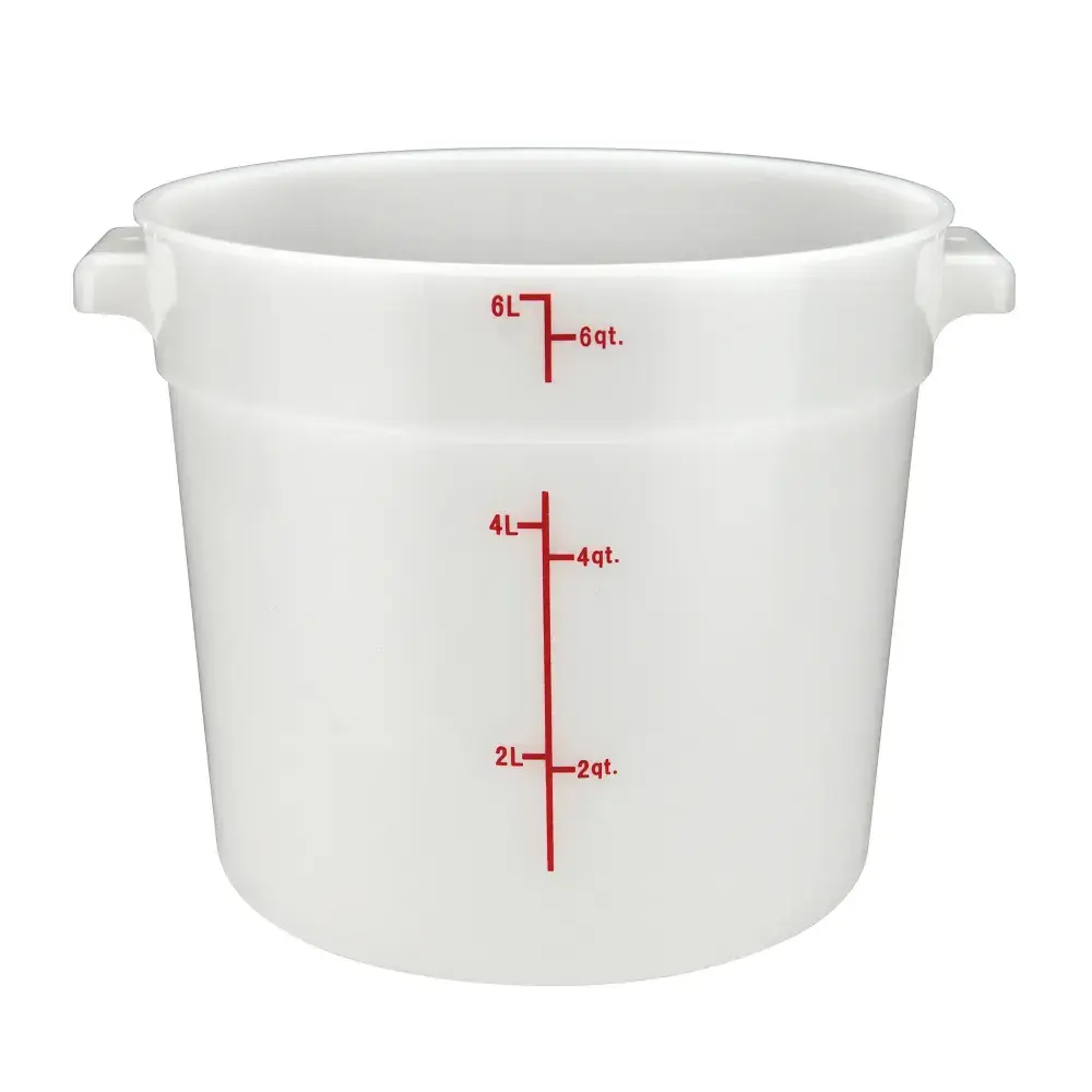 Winco PPRC-6W 6 qt Round Food Storage Container - Polypropylene, White