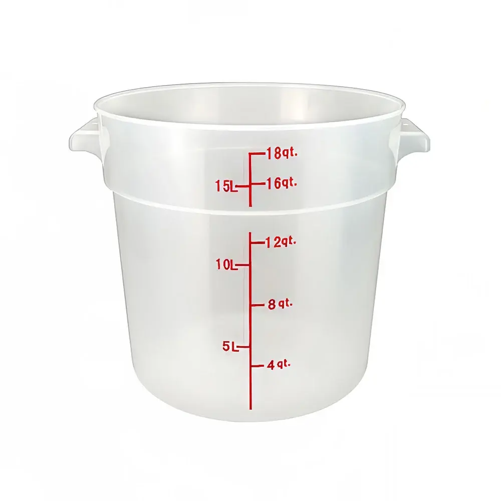 Winco PTRC-18 18 qt Round Storage Container, Polypropylene, Translucent
