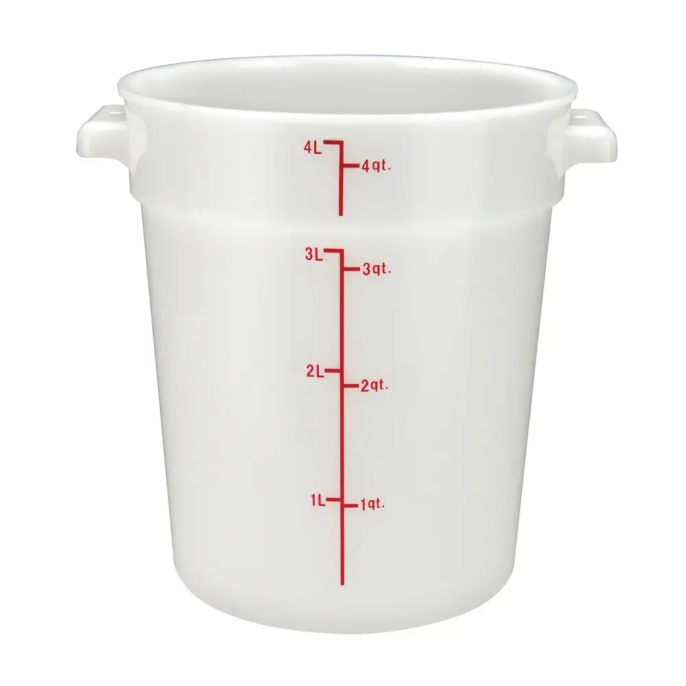 Winco PPRC-4W 4 qt Round Food Storage Container - Polypropylene, White