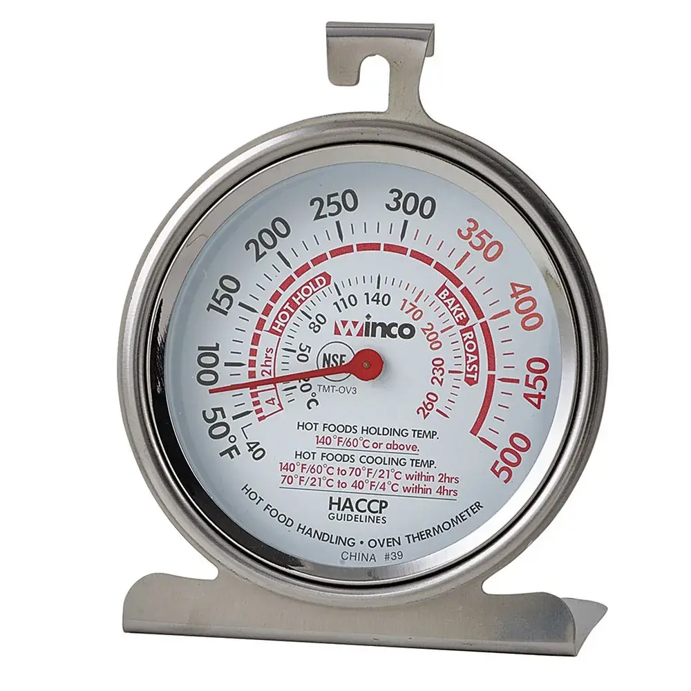 Winco TMT-OV3 3" Dial Type Oven Thermometer, Temp Range 50 to 500 F