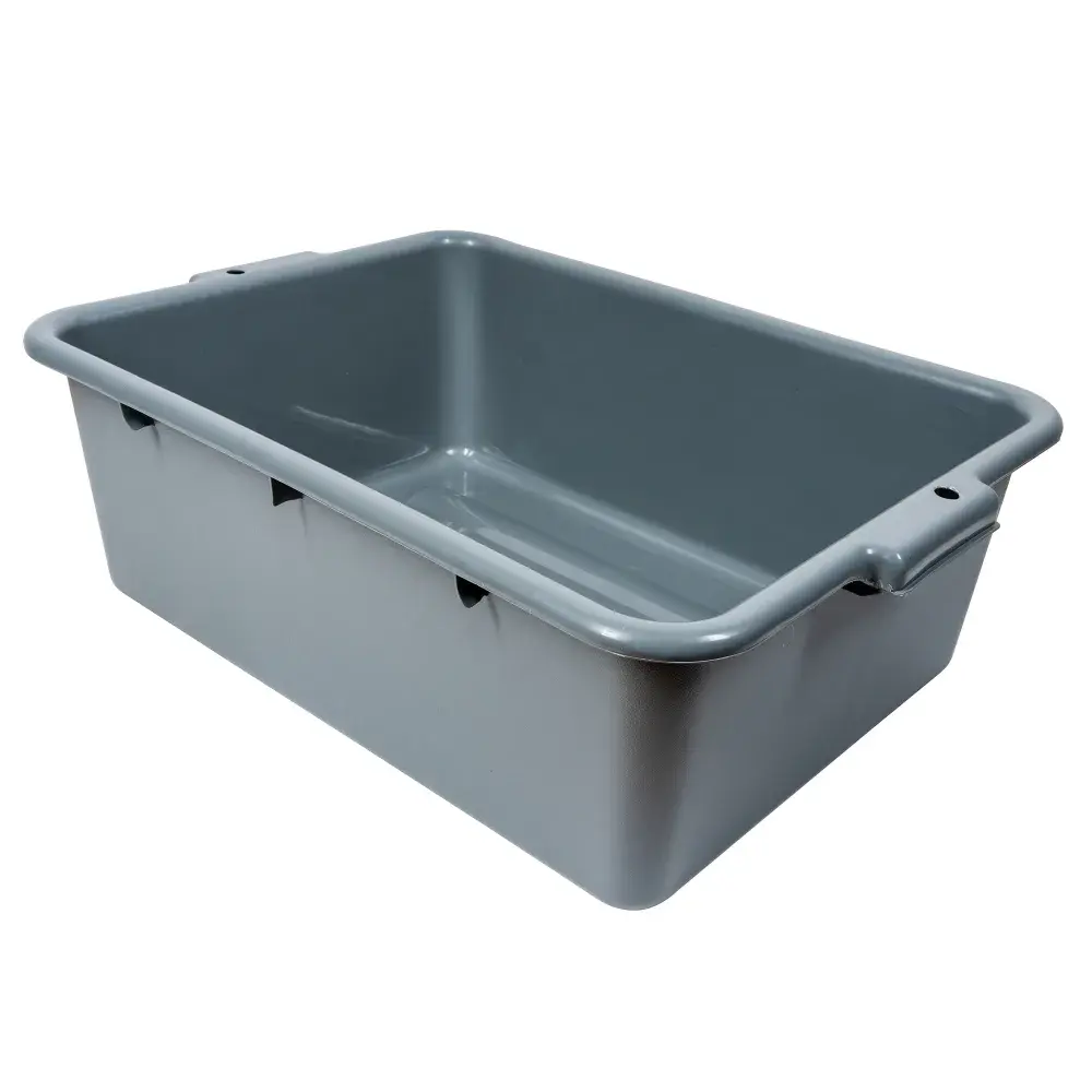 Winco PL-7G Bus Box - 21 1/2" x 15" x 7", Gray