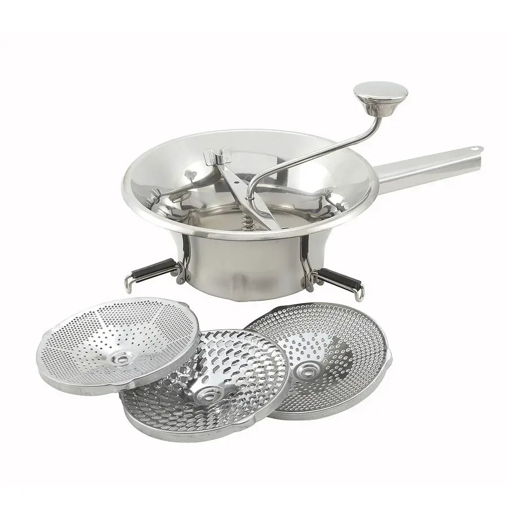 Winco SVM-9 2 qt Food Mill w/ 2 Dishes, 9" Diam.