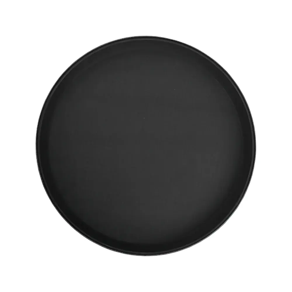 Winco TFG-16K 16" Round Serving Tray - Fiberglass, Black