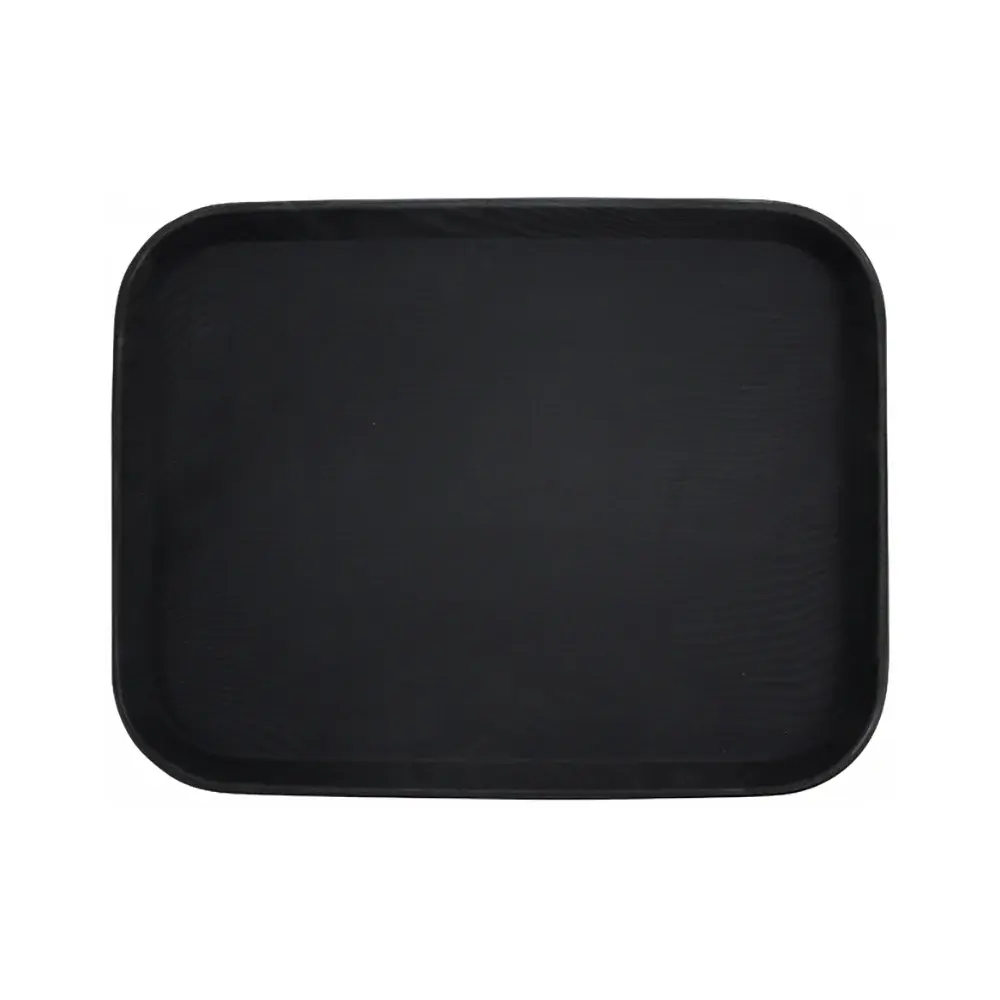 Winco TRH-1418K Rectangular Easy Hold Tray, 14" x 18", Black