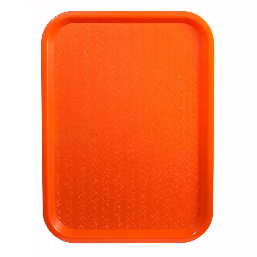 Winco FFT-1418O Plastic Fast Food Tray - 18"L x 14"W, Orange