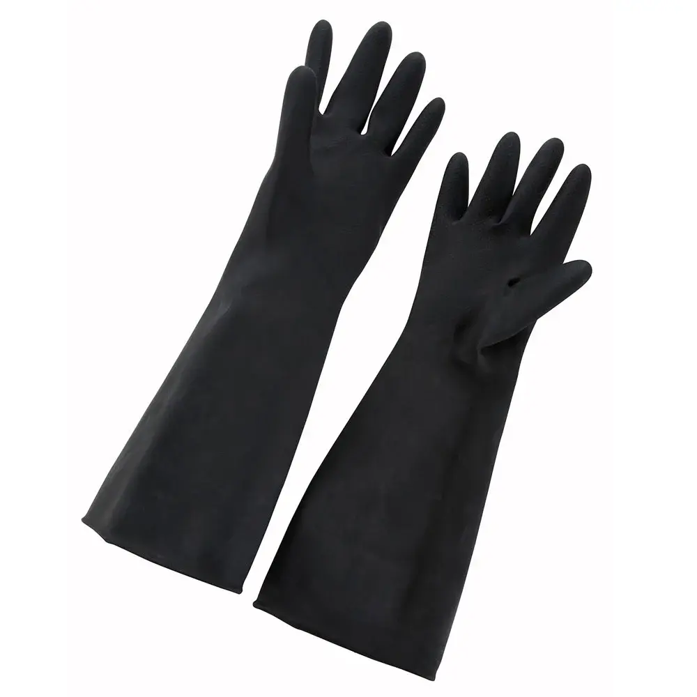 Winco NLG-1018 Large Natural Latex Gloves, 10 x 18", Black