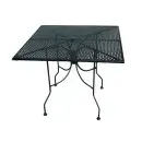 American Tables & Seating 36" Square Outdoor Table w/ Umbrella Hole - Aluminum, Black (ALM3636)