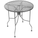 American Tables & Seating 36" Round Outdoor Table w/ Umbrella Hole - Aluminum, Dark Gray (ALM36-GRY)