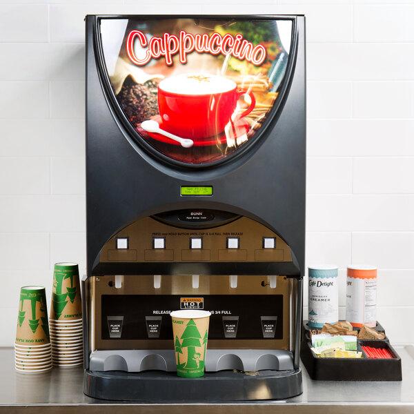Bunn 38100.0003 iMIX-5S+ BLK Powdered Cappuccino Dispenser with 5 Hoppers - 120V