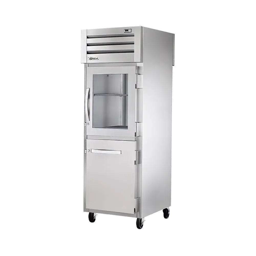 True STG1RPT-1HG/1HS-1S-HC 27 1/4" One Section Pass Thru Refrigerator, (1) Glass Door, (2) Solid Doors, Right Hinge, 115v