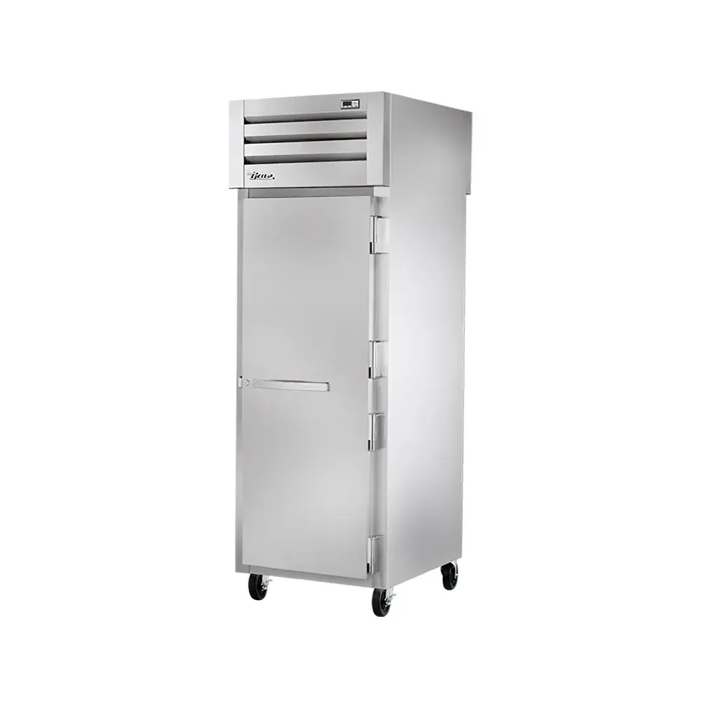 True STA1RPT-1S-1G-HC 27 1/2" One Section Pass Thru Refrigerator, (1) Glass Door, (1) Solid Door, Right Hinge, 115v