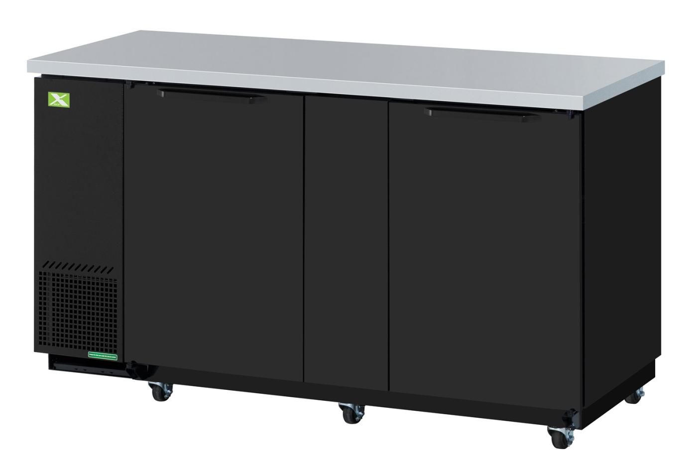 XBB-3SB-N6 2 Door Back Bar - Black (69")