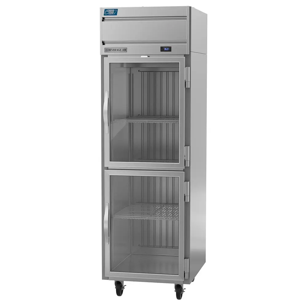 Beverage-Air CT1HC-1HG 26" One Section Reach In Refrigerator Freezer, (2) Right Hinge Glass Doors, 115v
