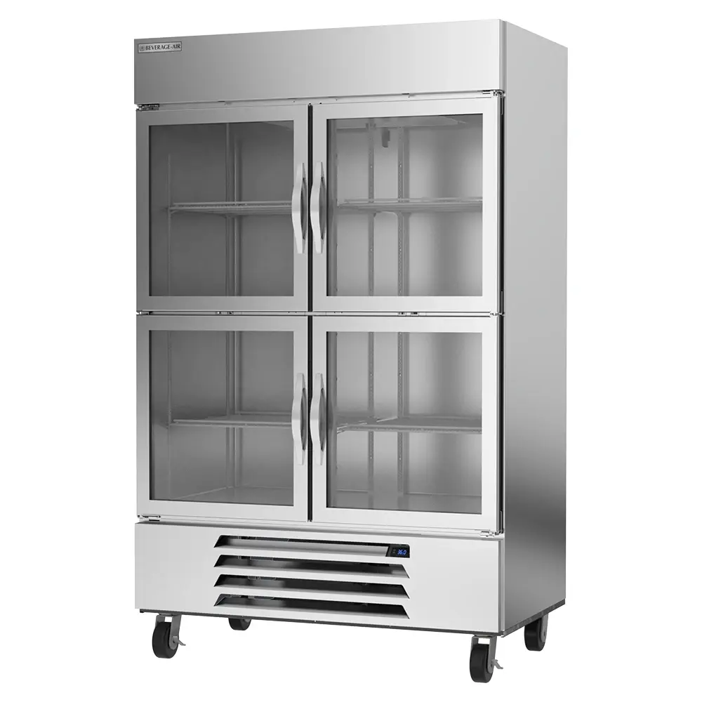 Beverage-Air HBR49HC-1-HG 52" Two Section Reach In Refrigerator, (4) Left/Right Hinge Glass Doors, 115v