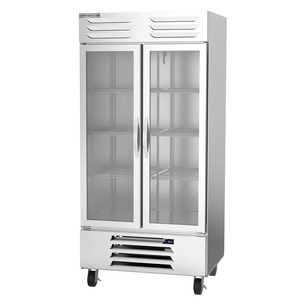 Beverage-Air RB35HC-1G 39 1/2" Two Section Reach In Refrigerator - (2) Left/Right Hinge Glass Doors, 115v
