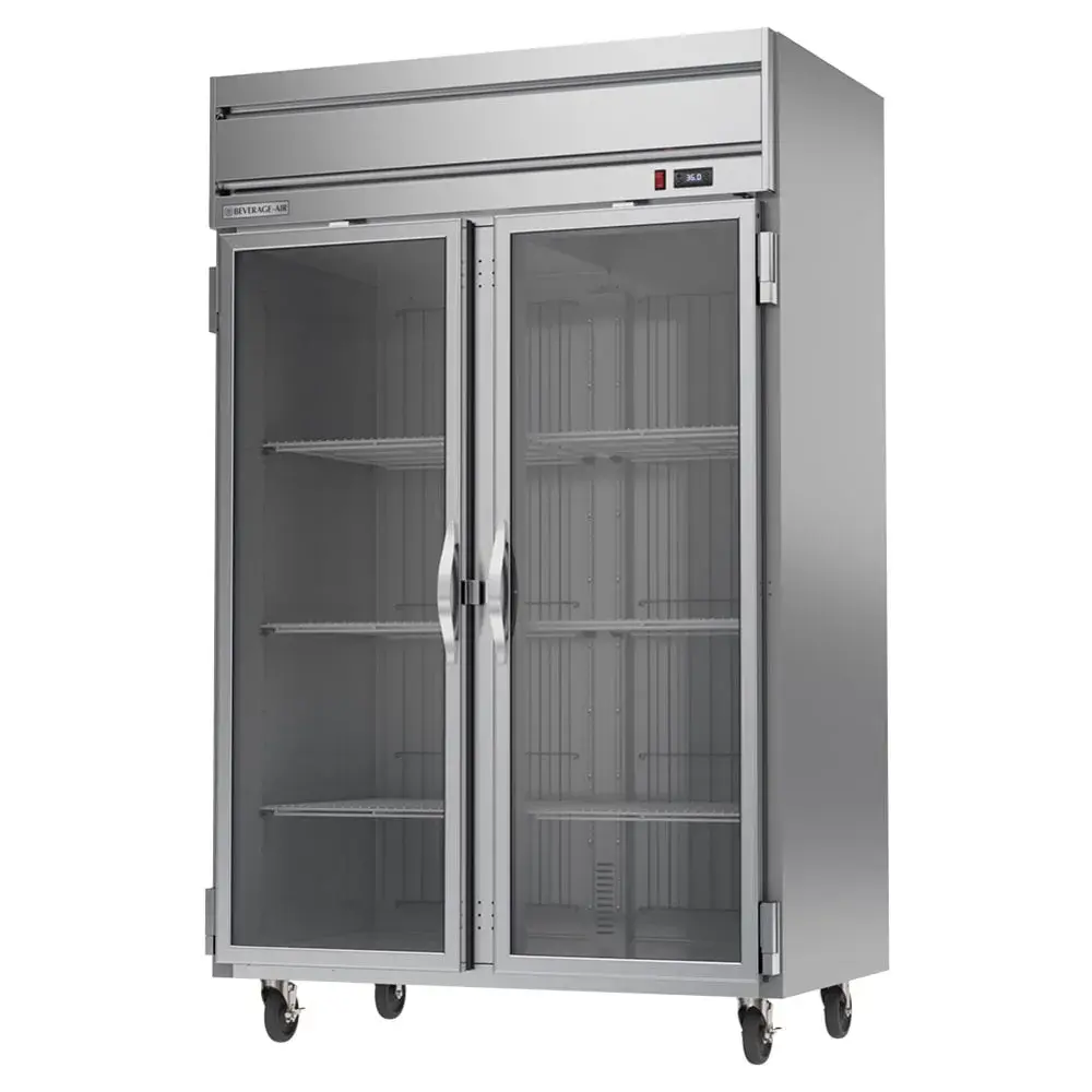 Beverage-Air HR2HC-1G 52" Two Section Reach In Refrigerator, (2) Left/Right Hinge Glass Doors, 115v