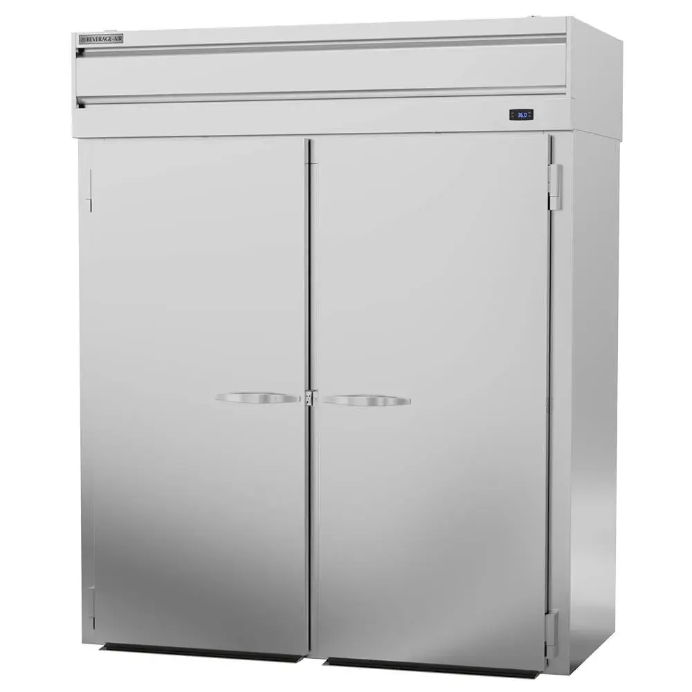 Beverage-Air PRT2HC-1AS 66" Two Section Roll Thru Refrigerator, (4) Left/Right Hinge Solid Doors, 115v