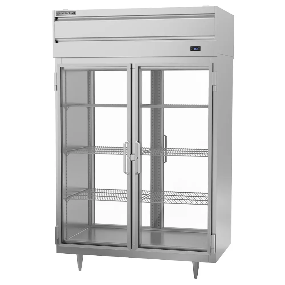 Beverage-Air PRD2HC-1BG 52" Two Section Pass Thru Refrigerator, (4) Left/Right Hinge Glass Doors, 115v