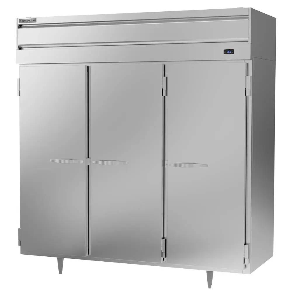 Beverage-Air PR3HC-1AS 78" Three Section Reach In Refrigerator, (3) Left/Right Hinge Solid Doors, 115v