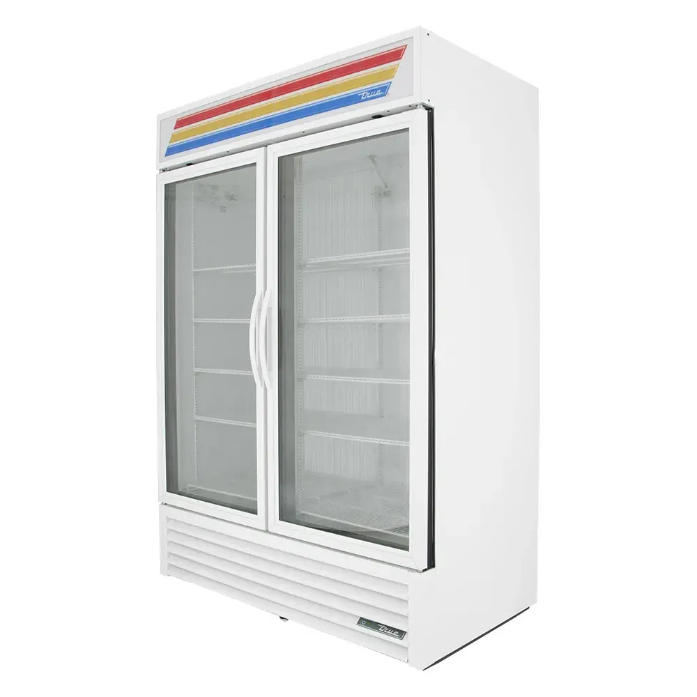 True GDM-49F-HC~TSL01 54 1/8" Two Section Display Freezer w/ Swing Doors - Bottom Mount Compressor, White, 115v