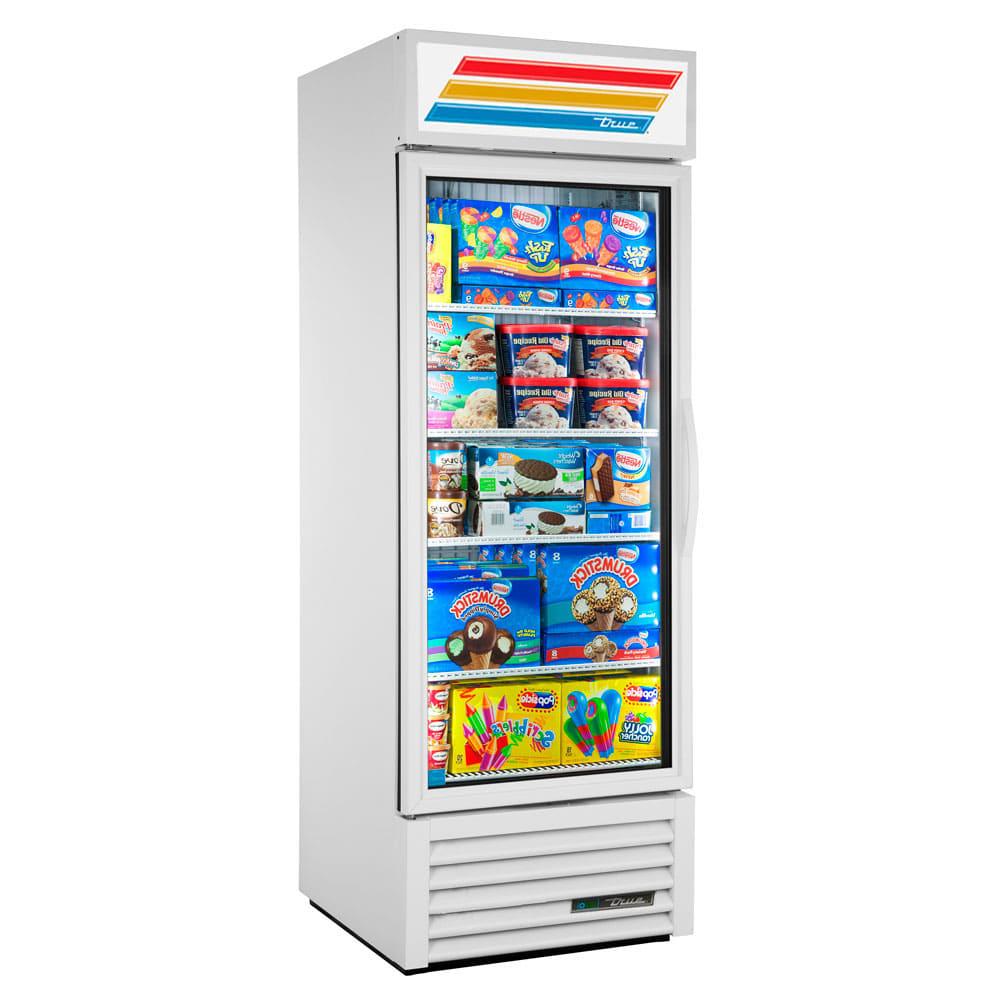 True GDM-23F-HC~TSL01 27" One Section Display Freezer w/ Left Hinged Swing Door - Bottom Mount Compressor, White, 115v