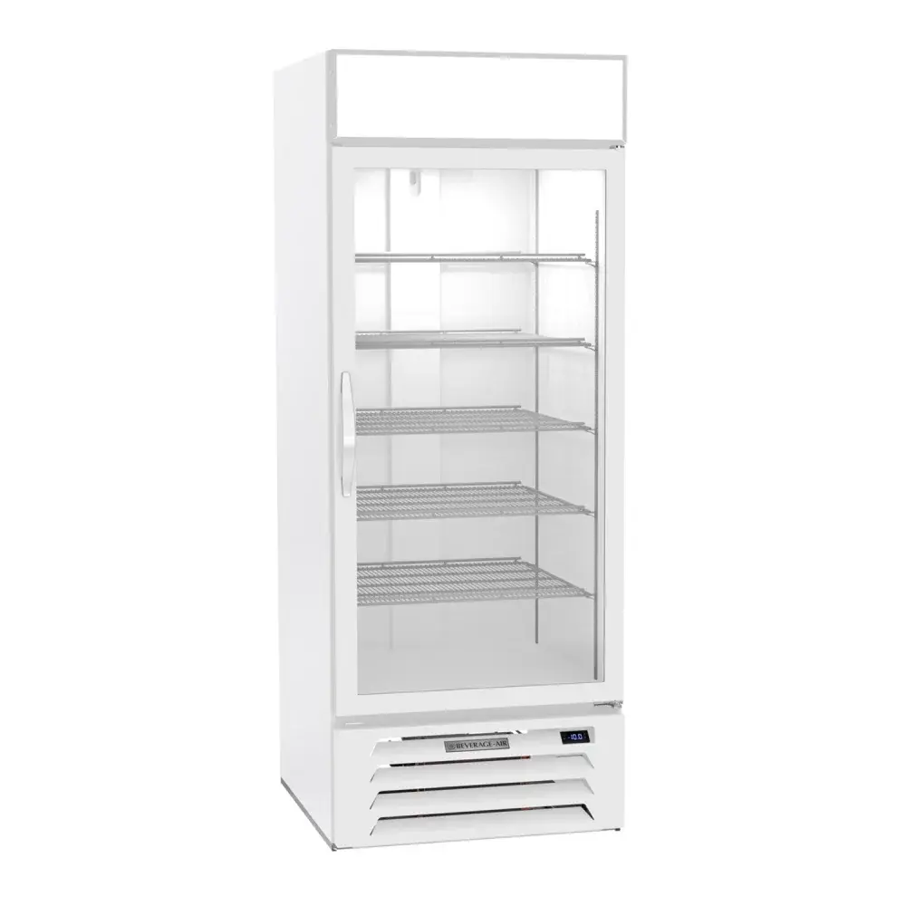 Beverage-Air MMF27HC-1-W 30" One Section Display Freezer w/ Swing Door - Bottom Mount Compressor, White, 115v