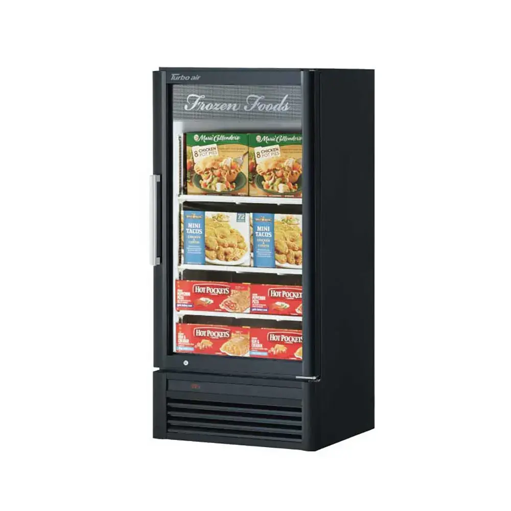 Turbo Air TGF-10SD-N 25 3/4" One Section Display Freezer w/ Swing Door - Bottom Mount Compressor, Black, 115v