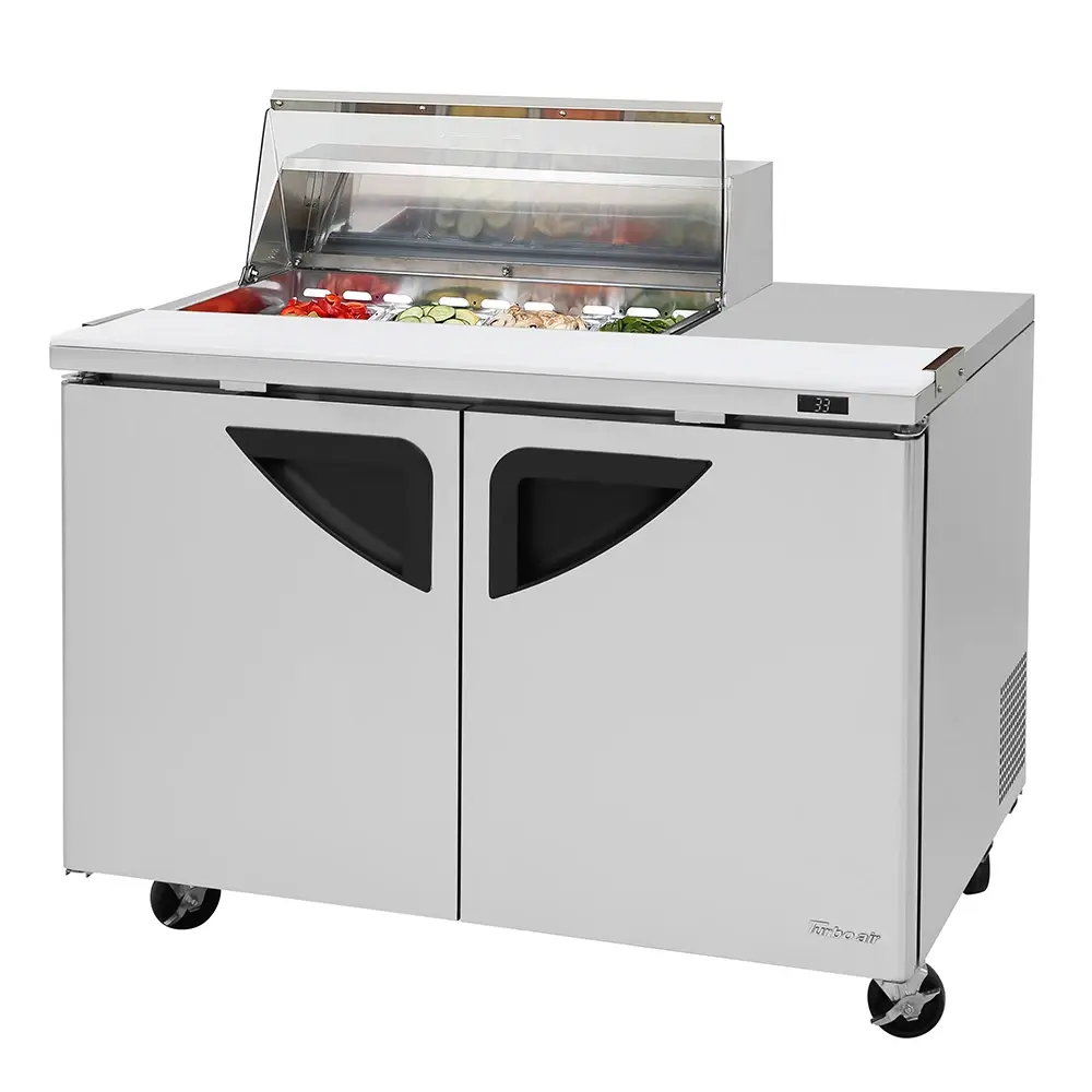 Turbo Air TST-48SD-08S-N-CL 48 1/4" Super Deluxe Sandwich/Salad Prep Table w/ Refrigerated Base, 115v