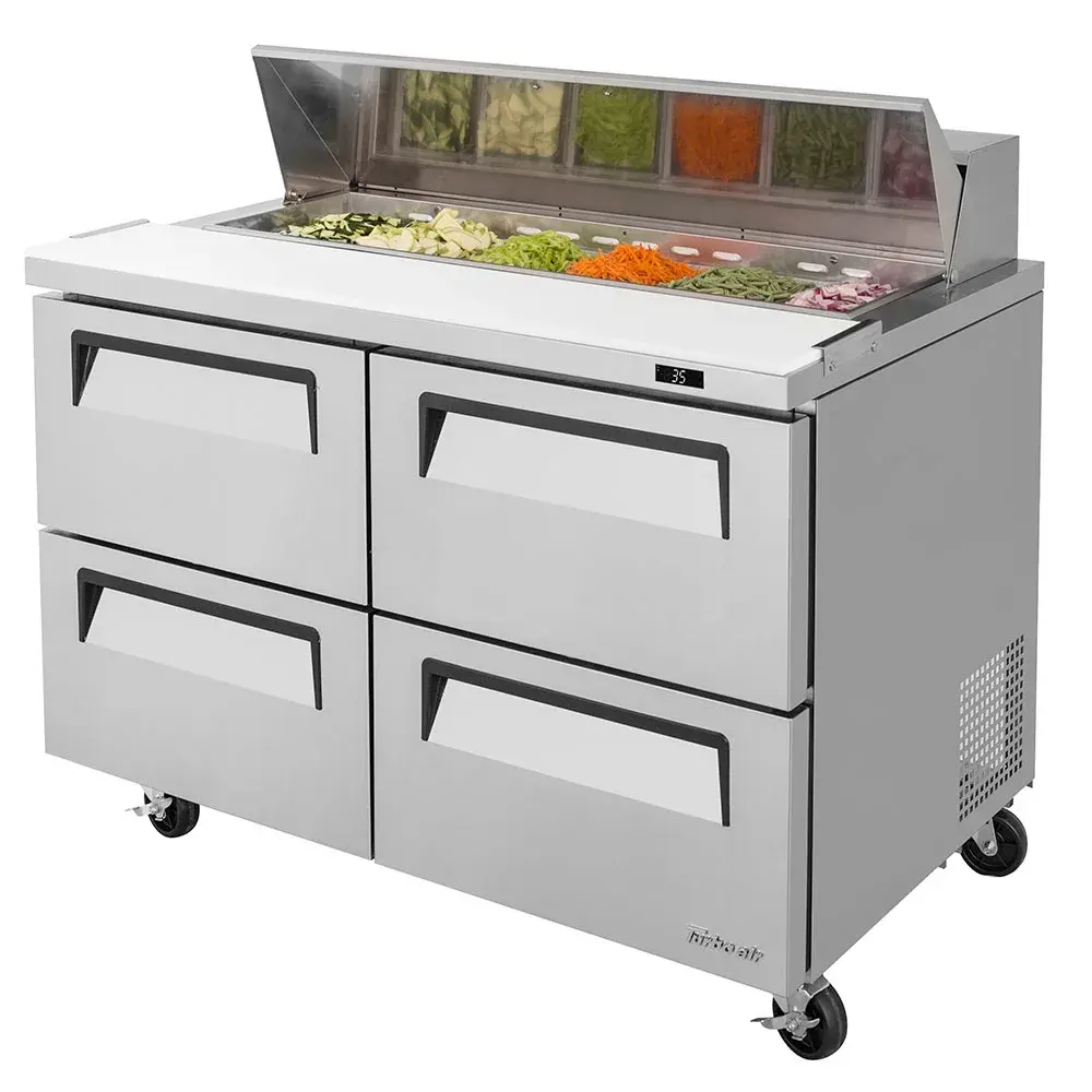 Turbo Air TST-48SD-D4-N 48 1/4" Super Deluxe Sandwich/Salad Prep Table w/ Refrigerated Base, 115v