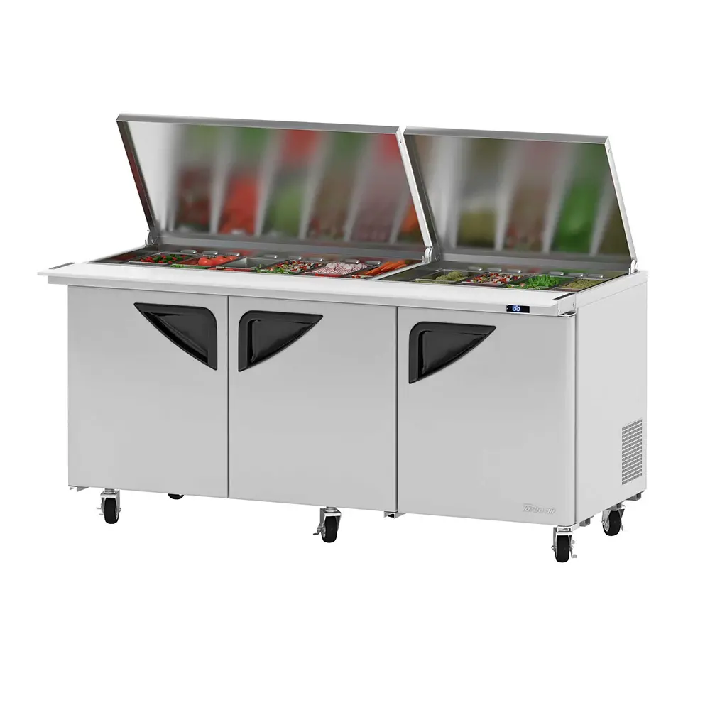 Turbo Air TST-72SD-30-N-FL 72 5/8" Super Deluxe Mega Top Sandwich/Salad Prep Table w/ Refrigerated Base, 115v
