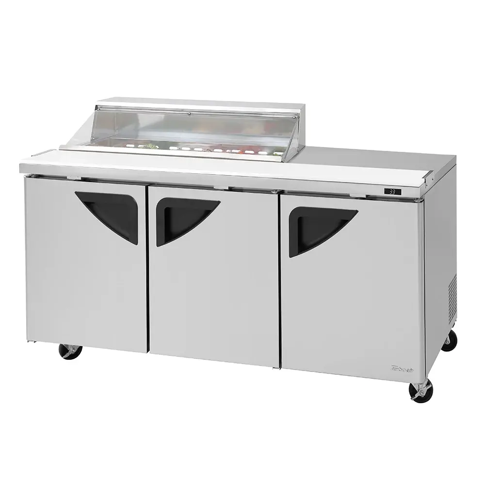 Turbo Air TST-72SD-12S-N-CL 72 5/8" Super Deluxe Sandwich/Salad Prep Table w/ Refrigerated Base, 115v