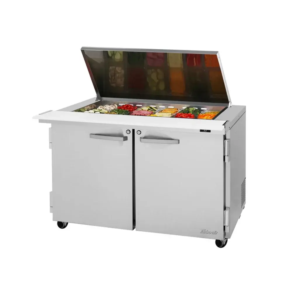 Turbo Air PST-48-18-N-FL 48 1/4" PRO Series Mega Top Sandwich/Salad Prep Table w/ Refrigerated Base, 115v