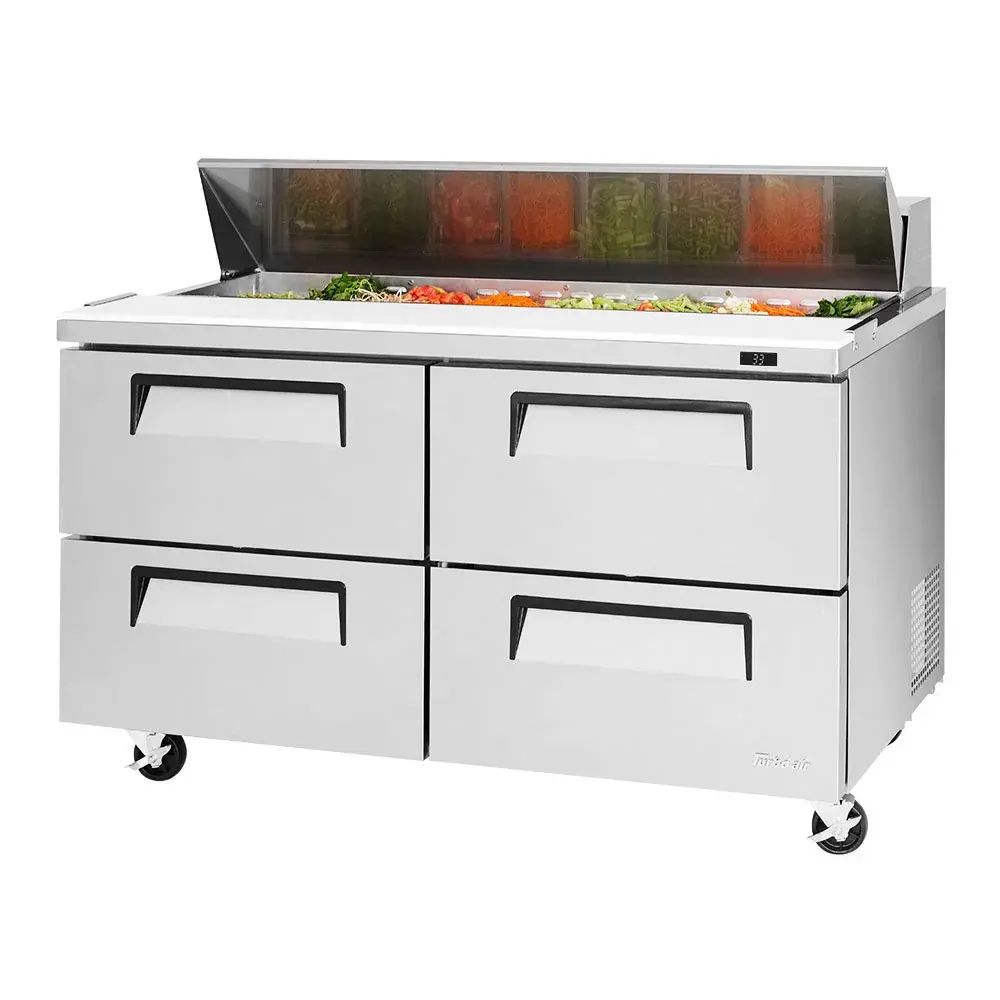 Turbo Air TST-60SD-D4-N 60 1/4" Super Deluxe Sandwich/Salad Prep Table w/ Refrigerated Base, 115v