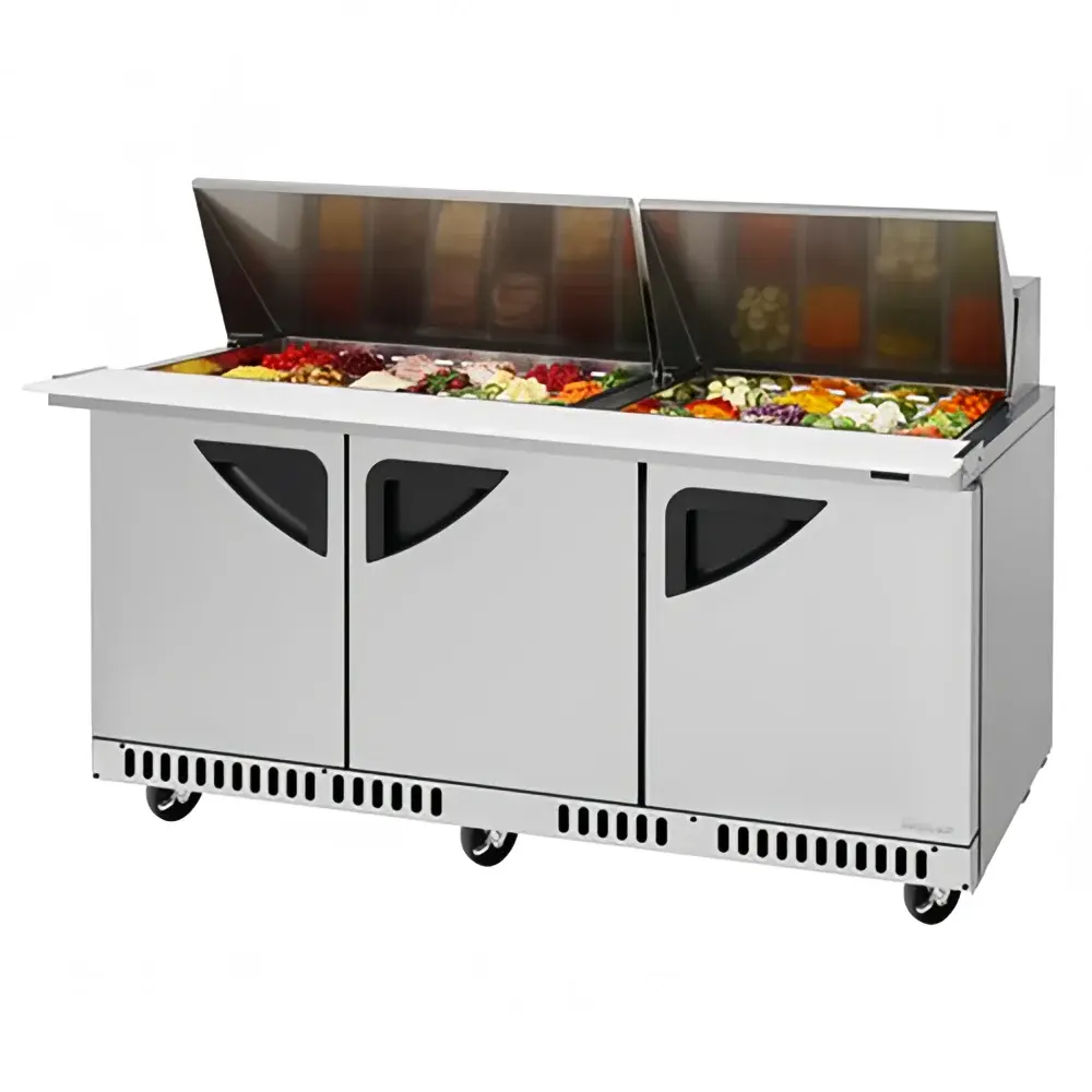 Turbo Air TST-72SD-30-FB-N 72 5/8" Super Deluxe Mega Top Sandwich/Salad Prep Table w/ Refrigerated Base, 115v