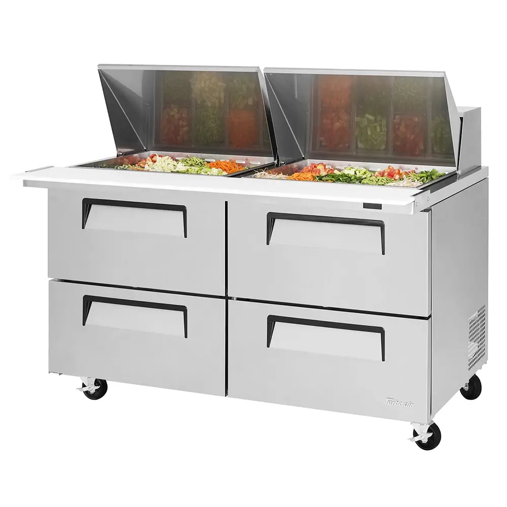 Turbo Air TST-60SD-24-D4-N 60 1/4" Super Deluxe Mega Top Sandwich/Salad Prep Table w/ Refrigerated Base, 115v