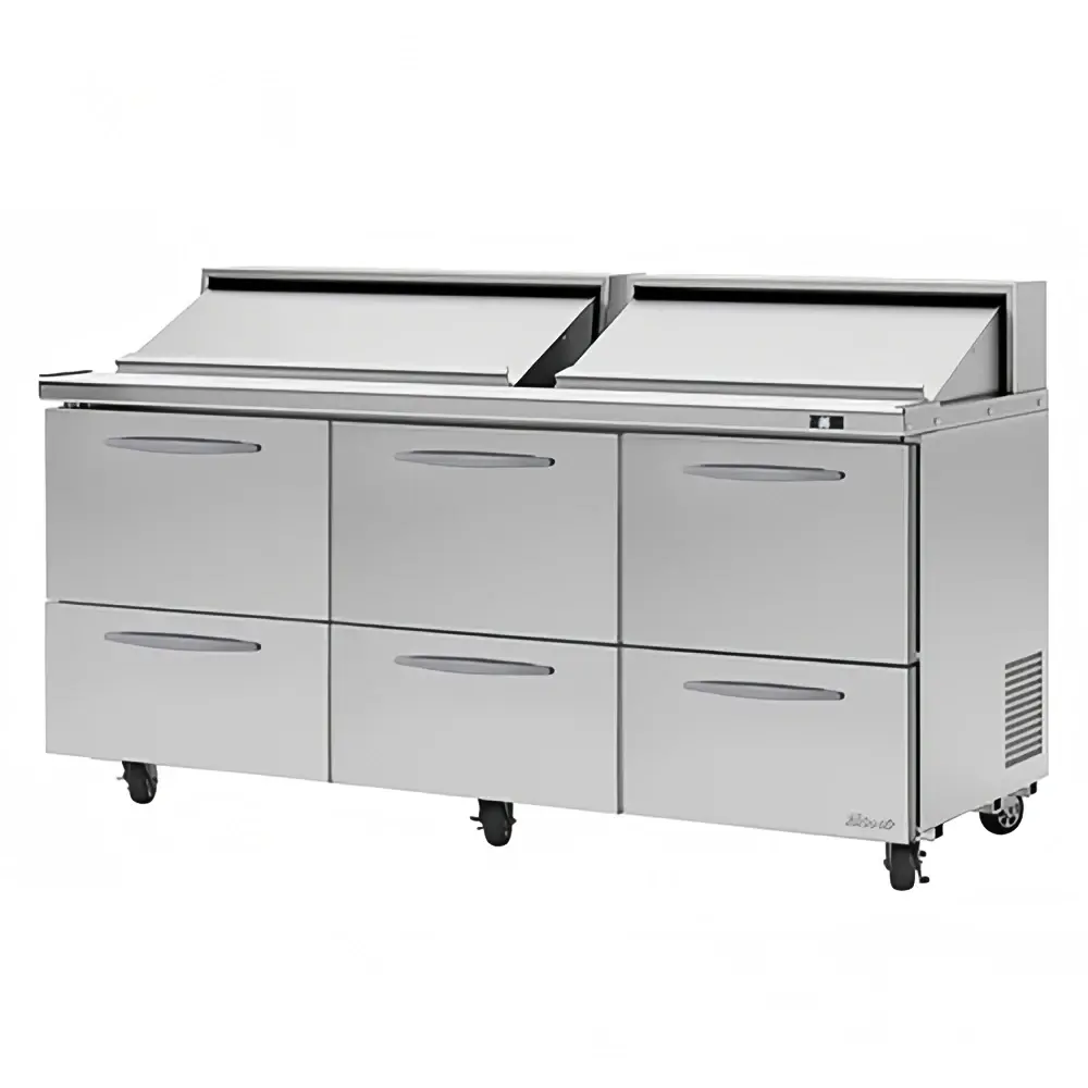 Turbo Air PST-72-D6-N 72 5/8" PRO Series Sandwich/Salad Prep Table w/ Refrigerated Base, 115v