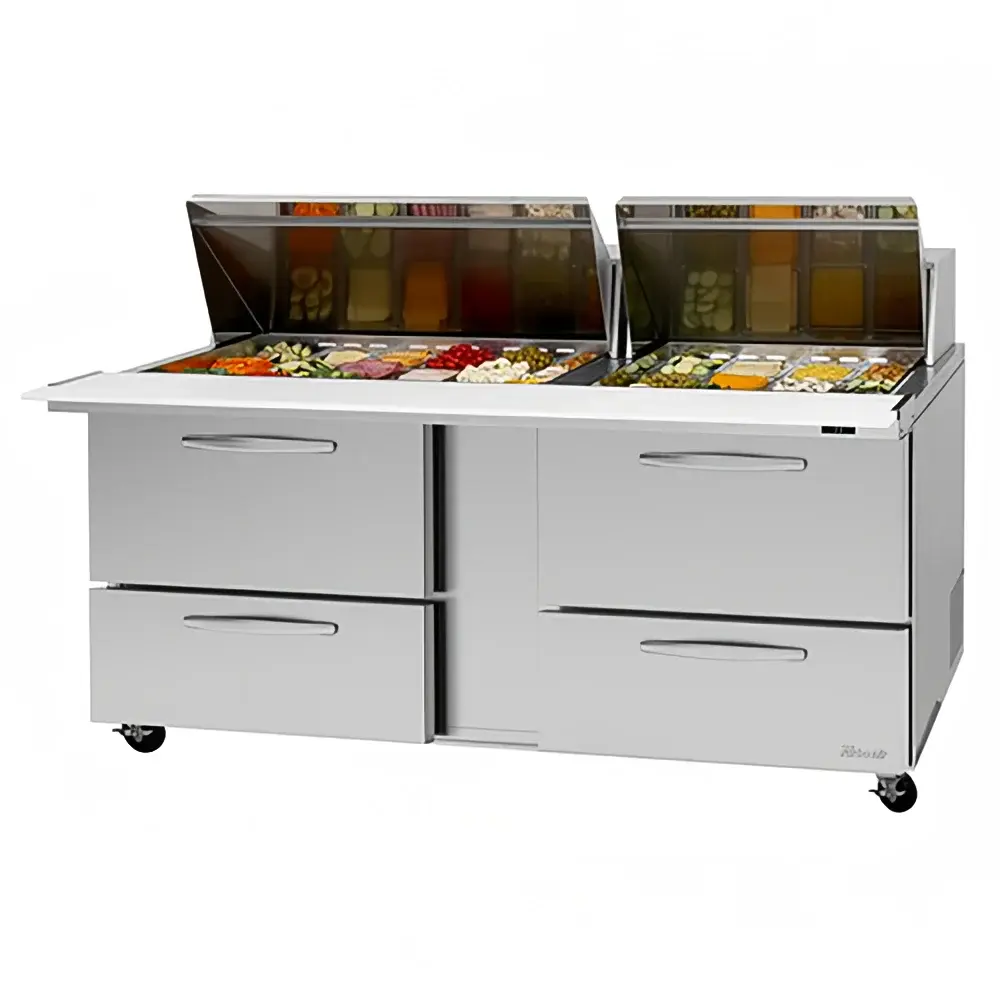 Turbo Air PST-72-30-D4-N 72" PRO Series Mega Top Sandwich/Salad Prep Table w/ Refrigerated Base, 115v