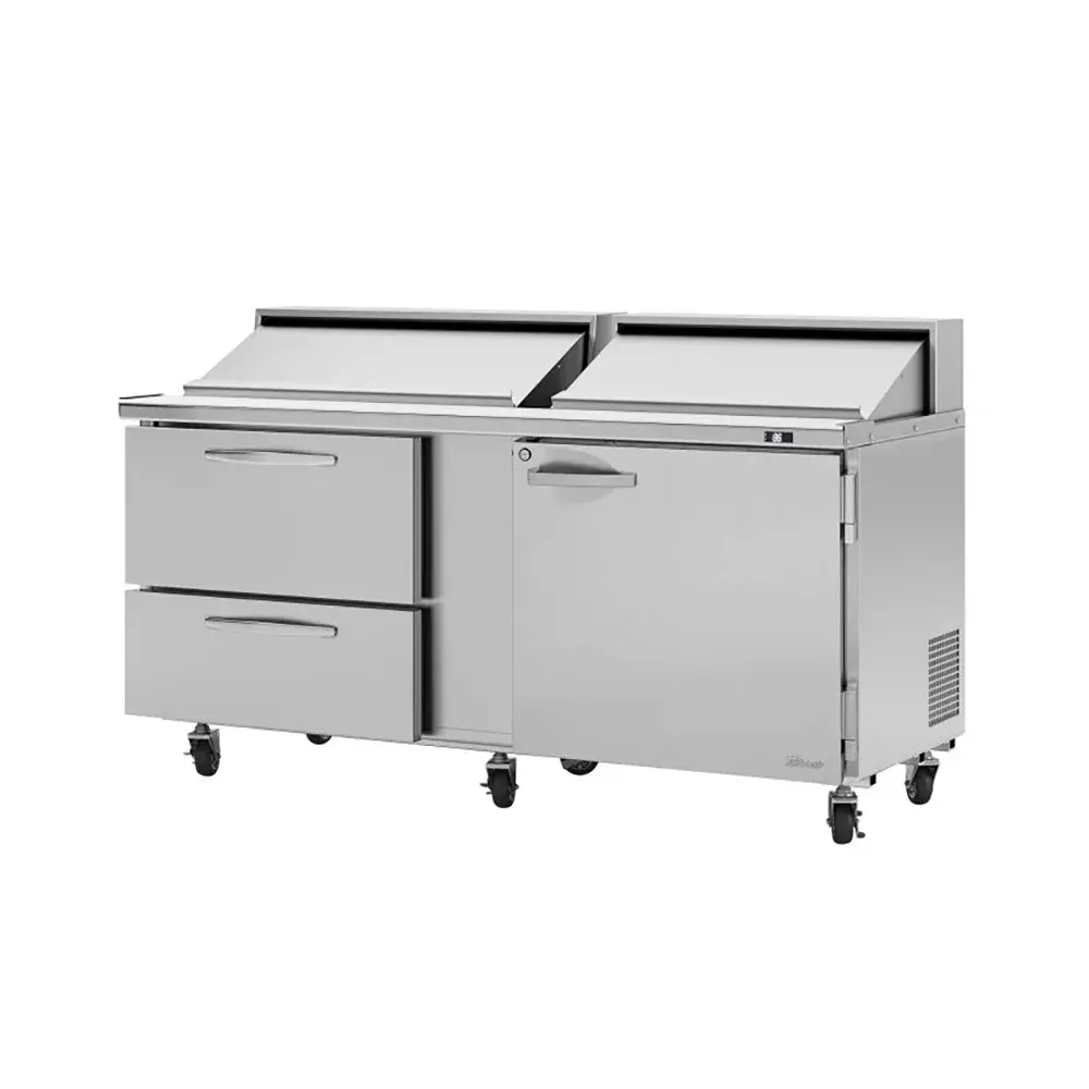 Turbo Air PST-72-D2R-N 72 5/8" PRO Series Sandwich/Salad Prep Table w/ Refrigerated Base, 115v