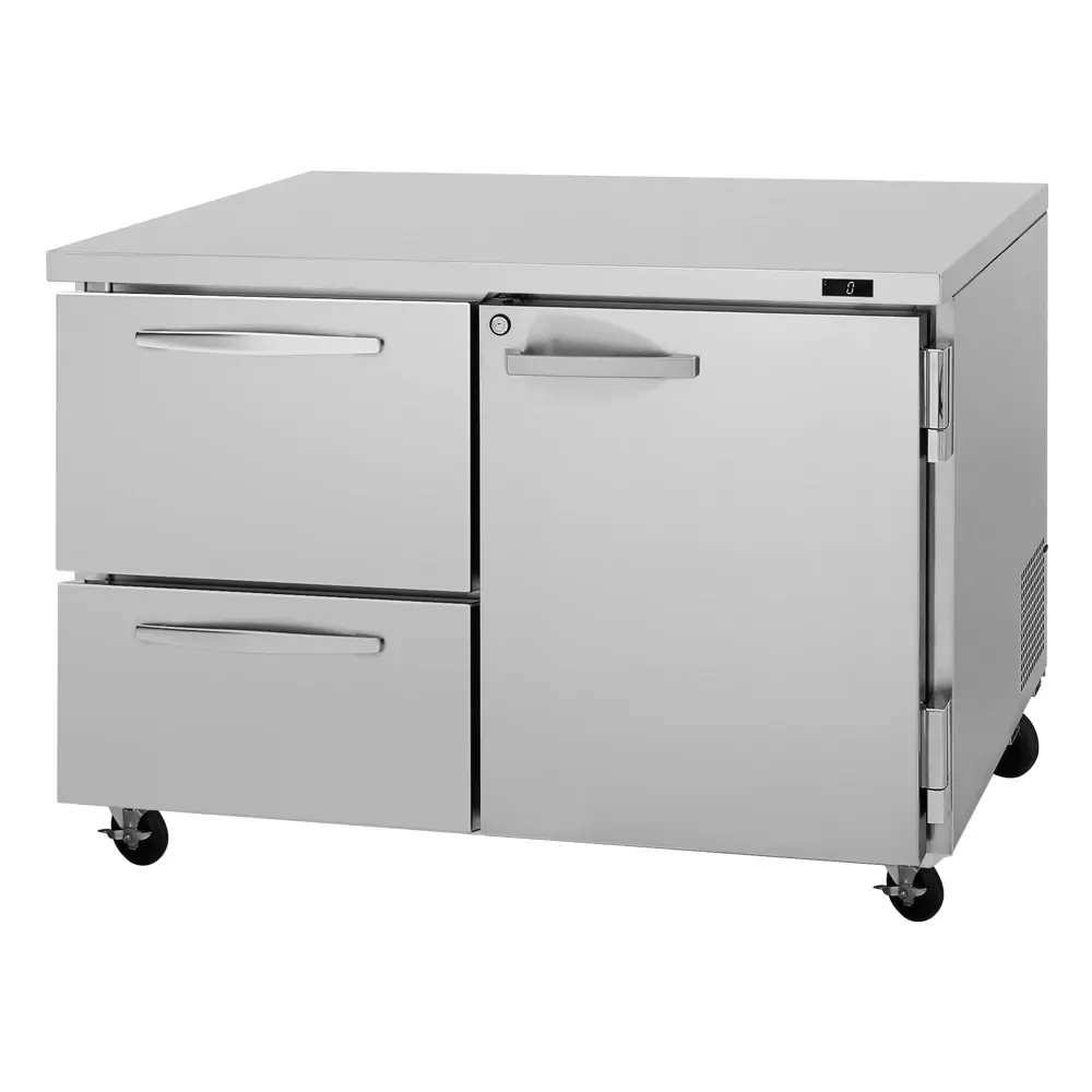 Turbo Air PUF-48-D2R-N 48 1/4" Undercounter Freezer w/ (2) Sections - (1) Door & (2) Drawers, 115v