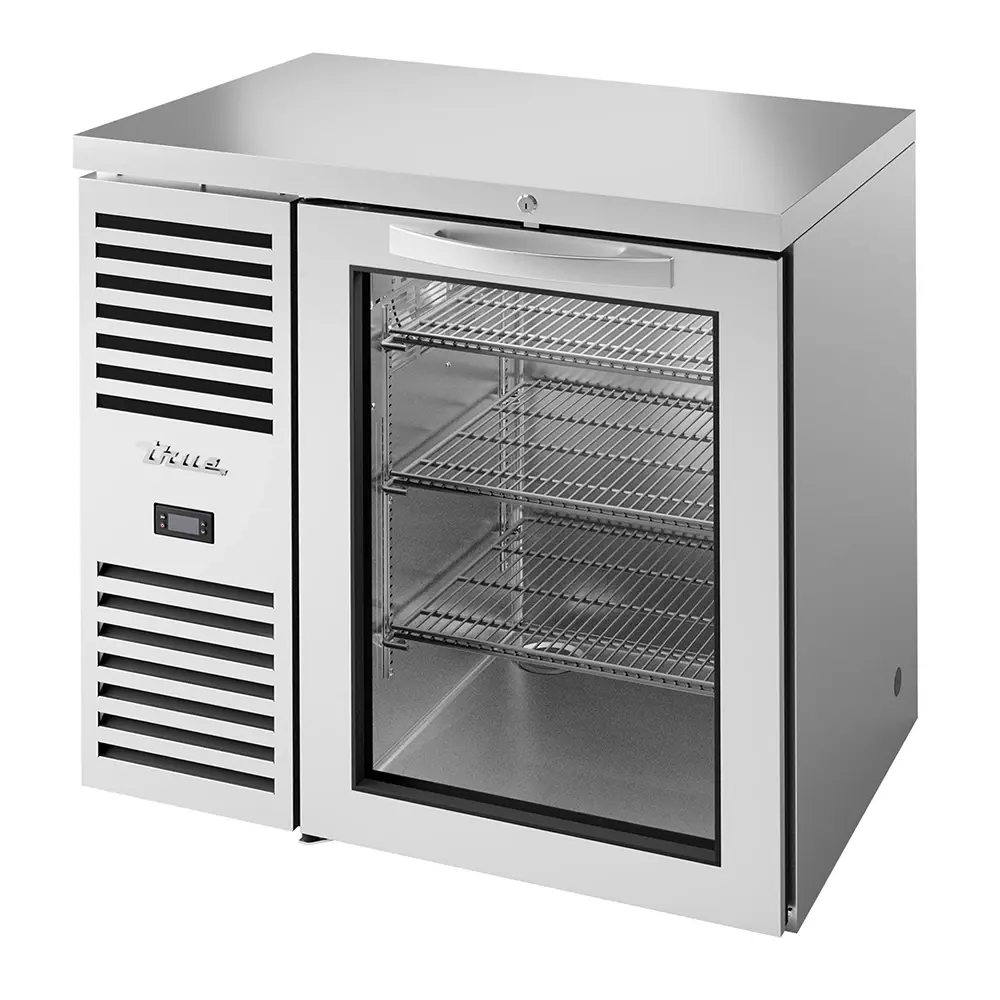 True TBR36-RISZ1-L-S-G-1 36" Bar Refrigerator - 1 Swinging Glass Door, Stainless, 115v